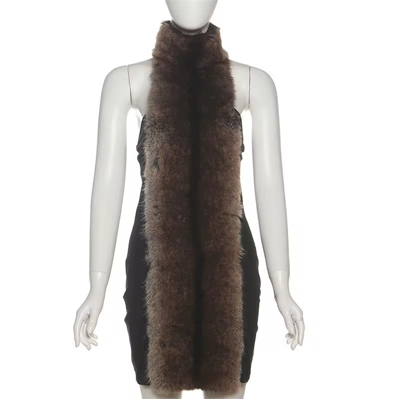 Tell Me What You Want Plush Fur Dress