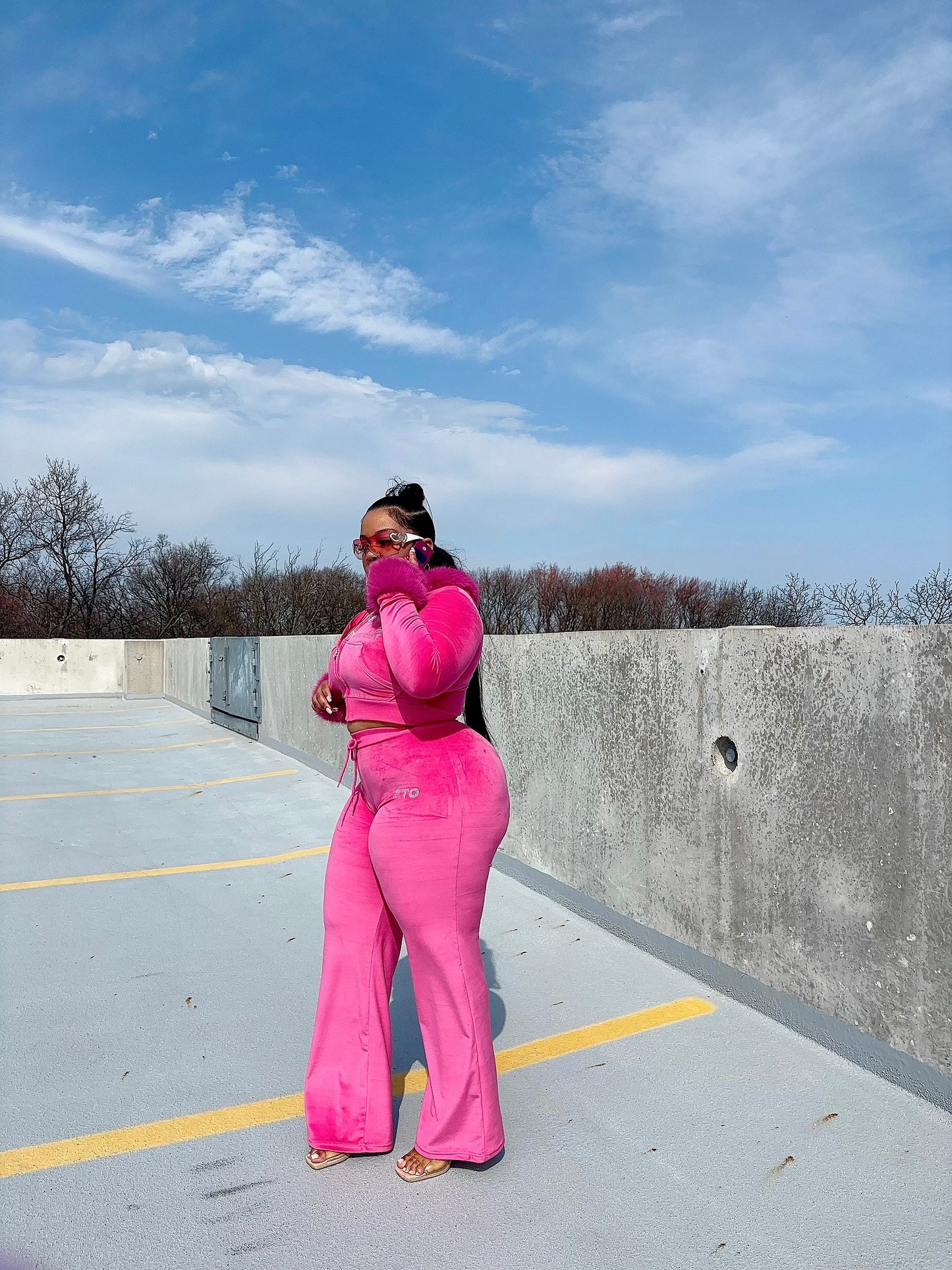 B0$$Y Luxe Fur Tracksuit Set