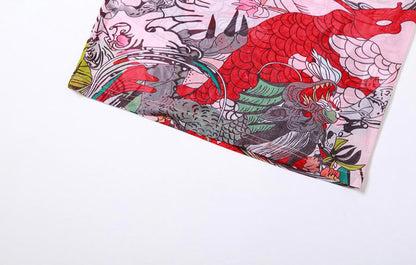 Chung Li Mesh Dragon Print Maxi