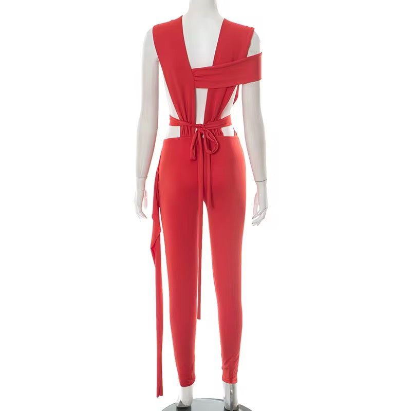 Hot Topic Jumpsuit – Red Cut Out Night Out One Piece