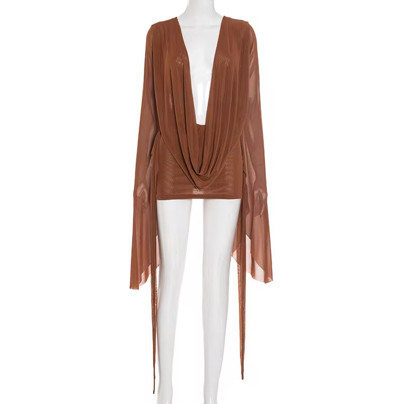 Pure Bliss Mesh Mini Dress - Blush Pink