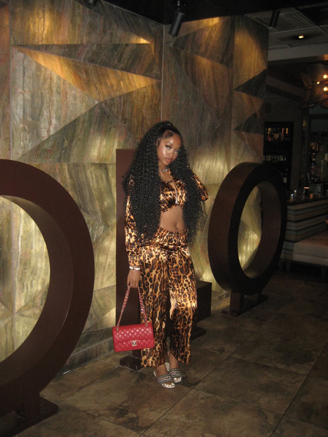 The Queen Leopard Satin Set