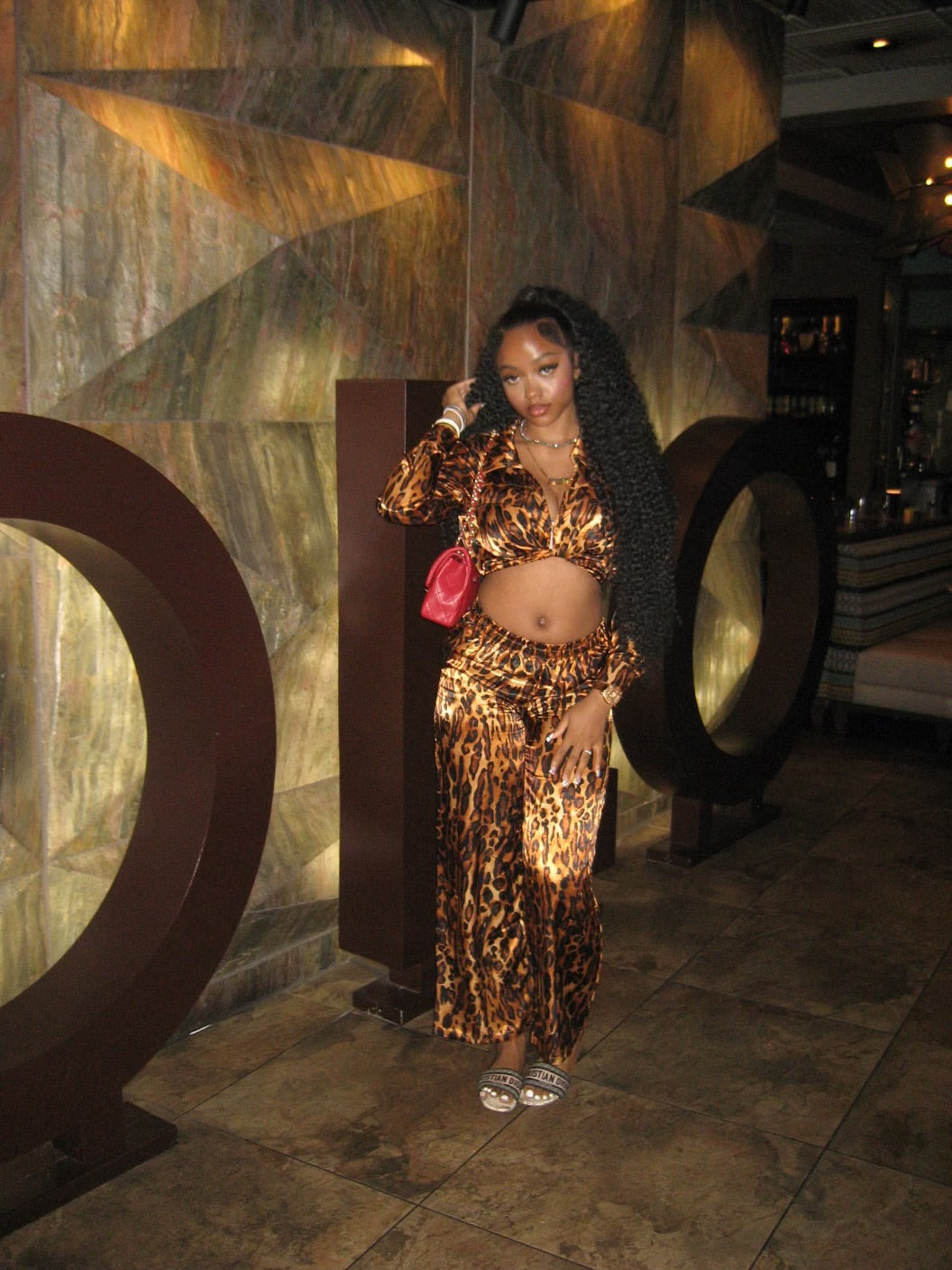 The Queen Leopard Satin Set