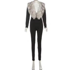 Cuff Me Up Plush Fur Jumpsuit Set