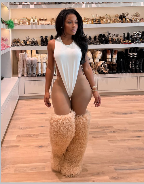 Chloe Doodle Furry Thigh High Boots