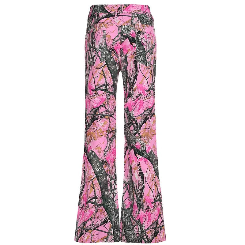 Big Mama Pink Flare Camo Pants