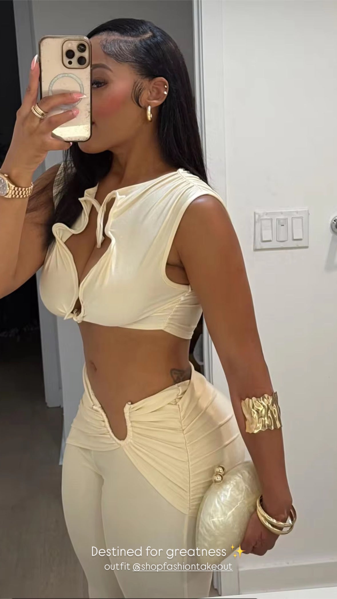 Main Attraction- Black Twisted Two Piece Pants Set