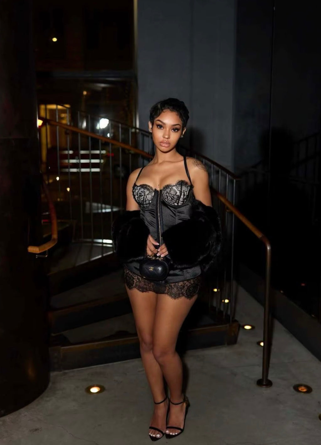 Rather Be Alone Corset Lace Mini Dress