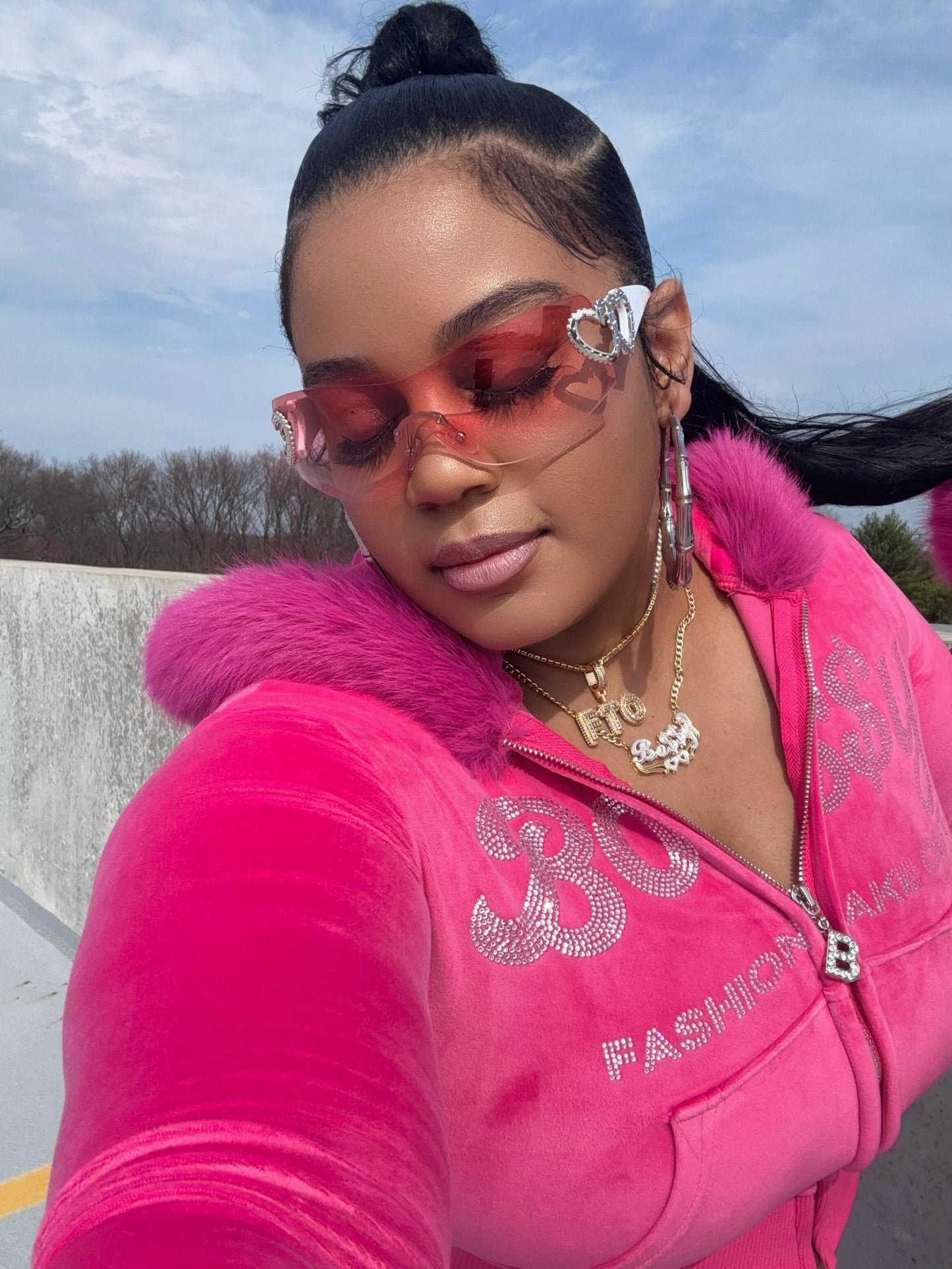 B0$$Y Luxe Fur Tracksuit Set