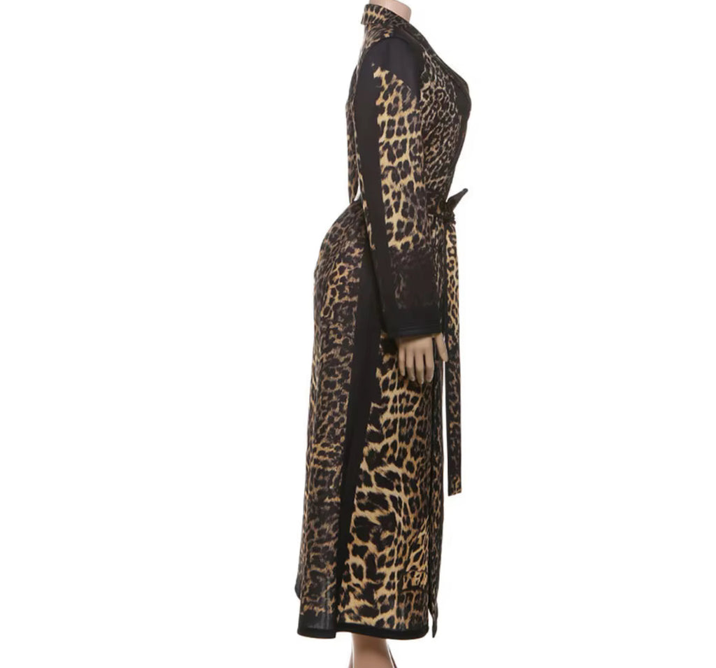 I Don’t Wanna Be Alone Leopard Trench Coat