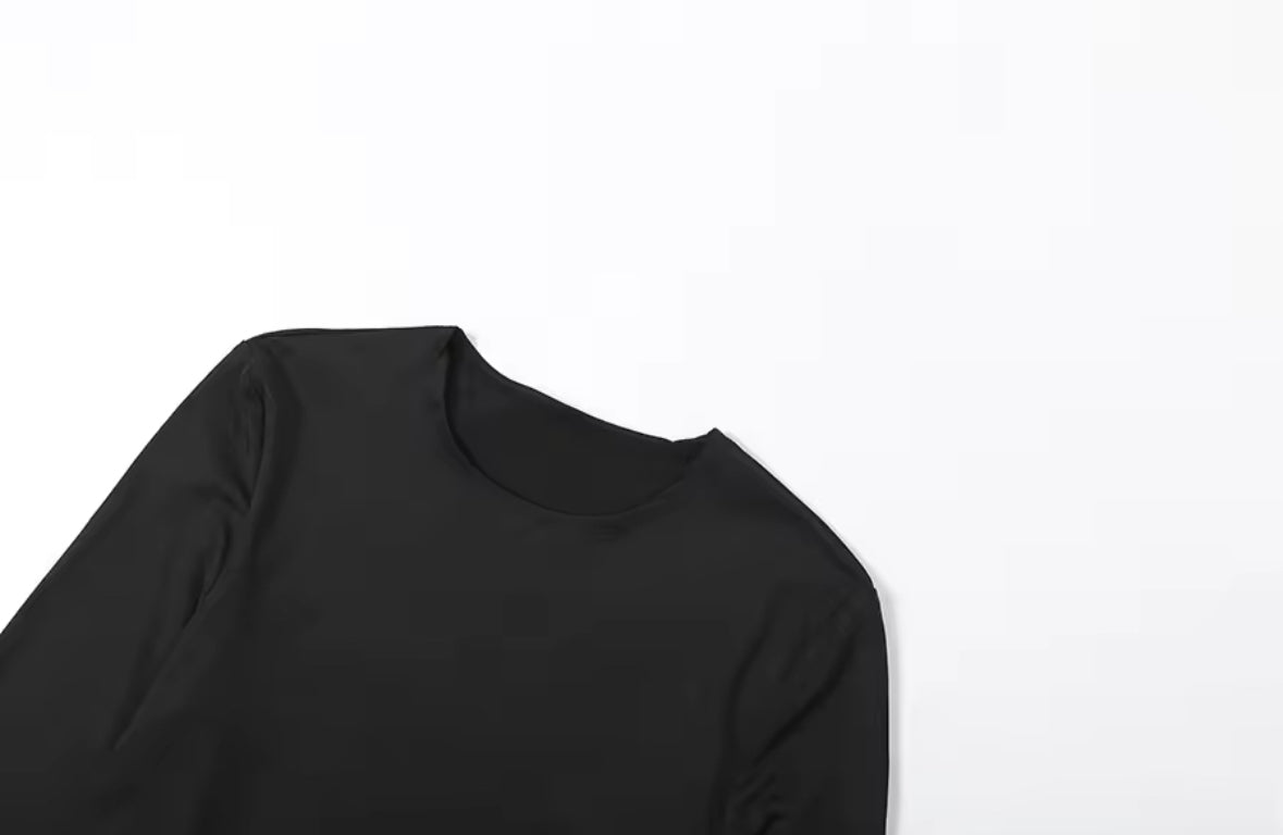 Caught Up In You Two Piece Tie Up Pants Set - Long Sleeve (BLACK)