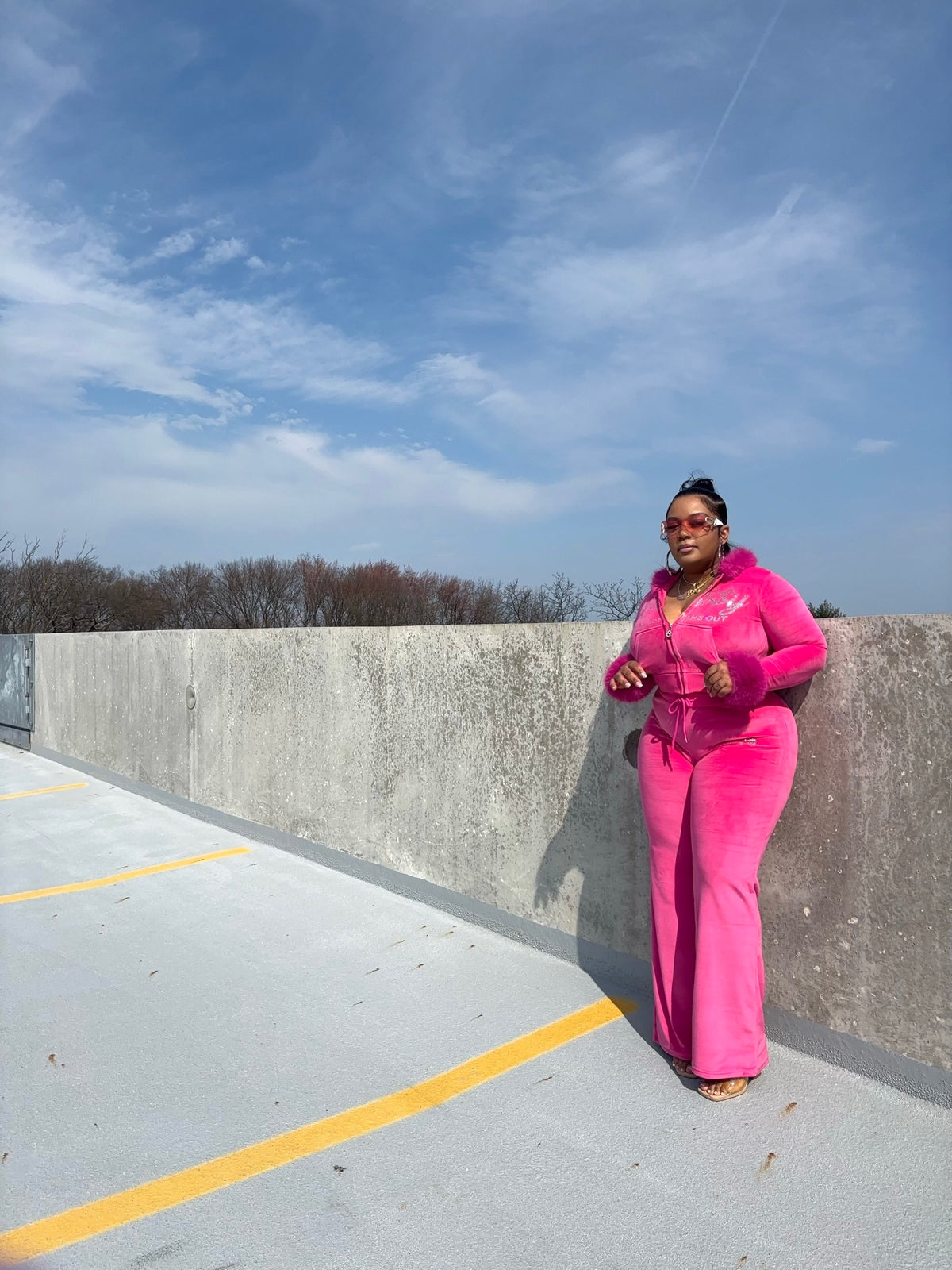 B0$$Y Luxe Fur Tracksuit Set