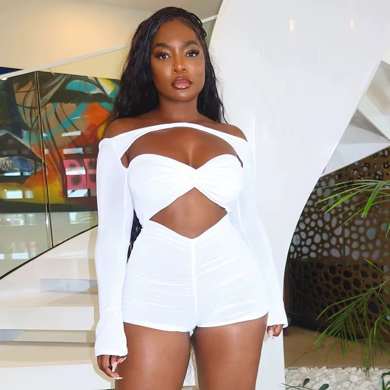 Can’t Do It Like Me Pleated Shorts Jumpsuit