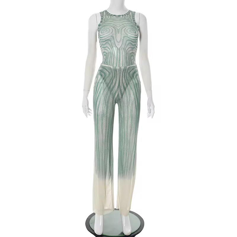 Euphoria Swirl Print Two Piece Bodysuit Set