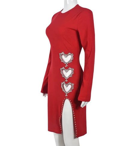 Love Me Enough Rhinestone Heart Dress