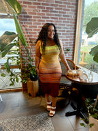 Island Glow Ombré Maxi Knit Dress