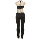 Caught Up In You Two Piece Tie Up Pants Set - (BLACK)