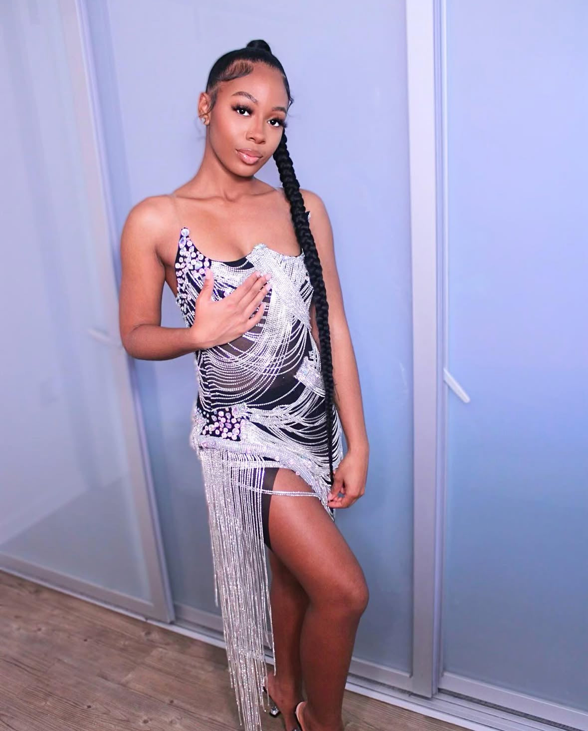 Late But On Time Diamond Fringe Dress