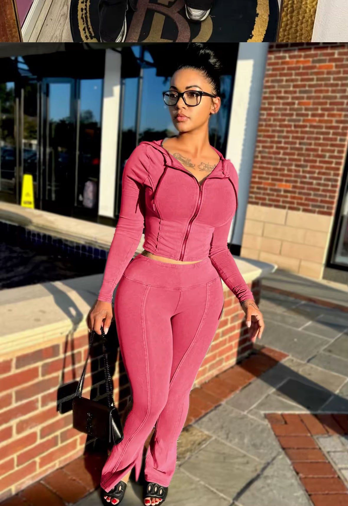 Getting 2 It Washed Hoodie + Flare Pants Set