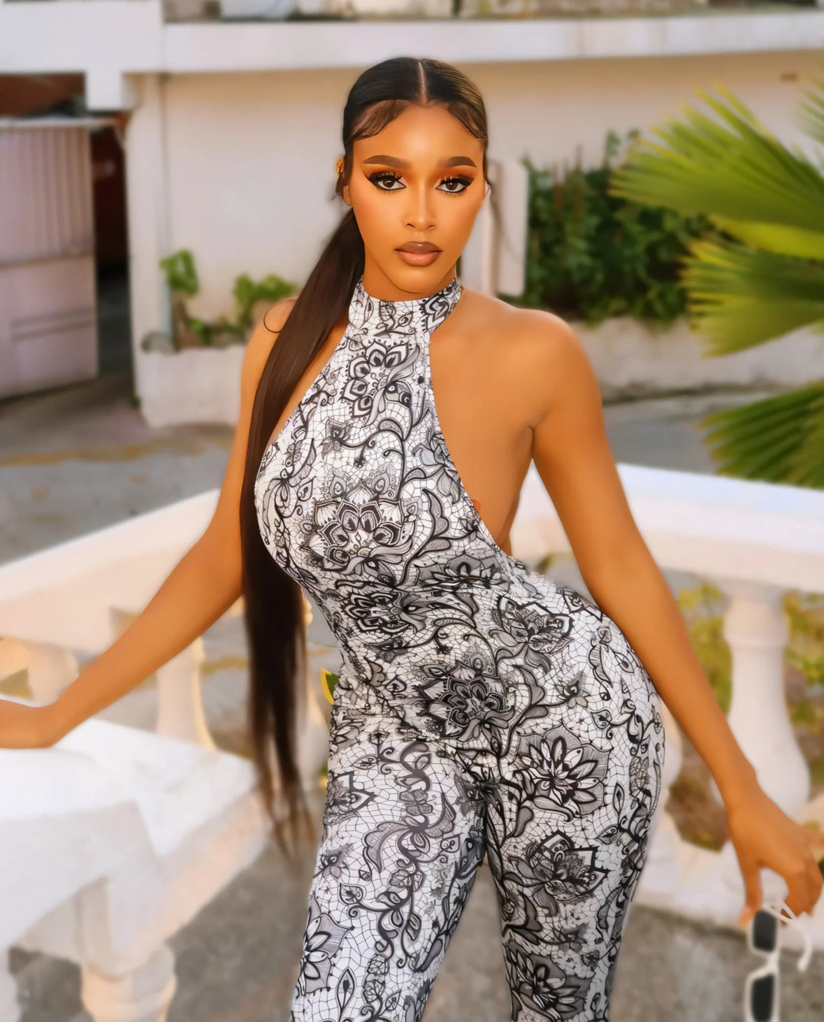 Here Without You Halter Flare Jumpsuit