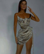 Late But On Time Diamond Fringe Dress