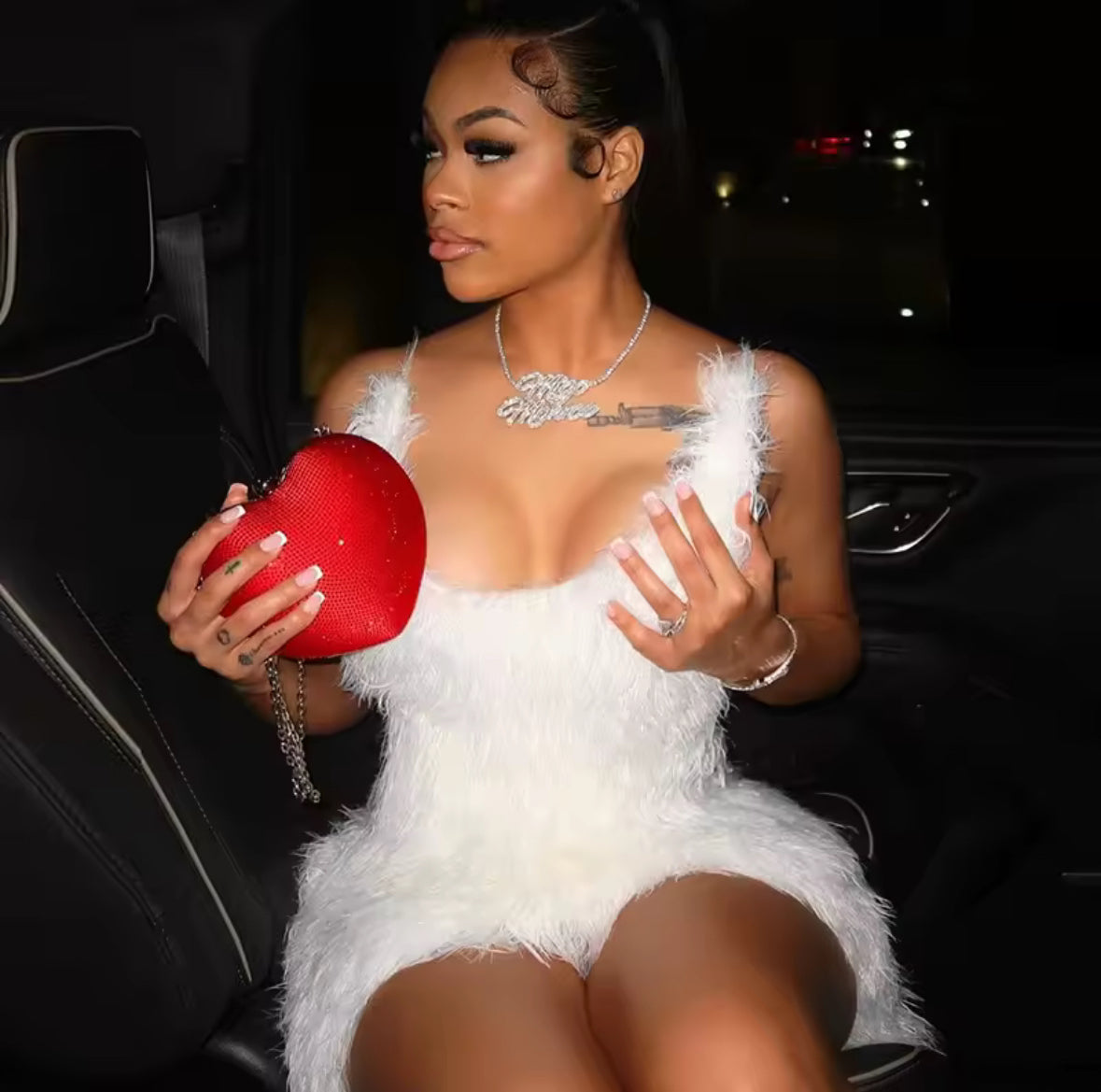 Heaven Sent Plush Fur Mini Dress