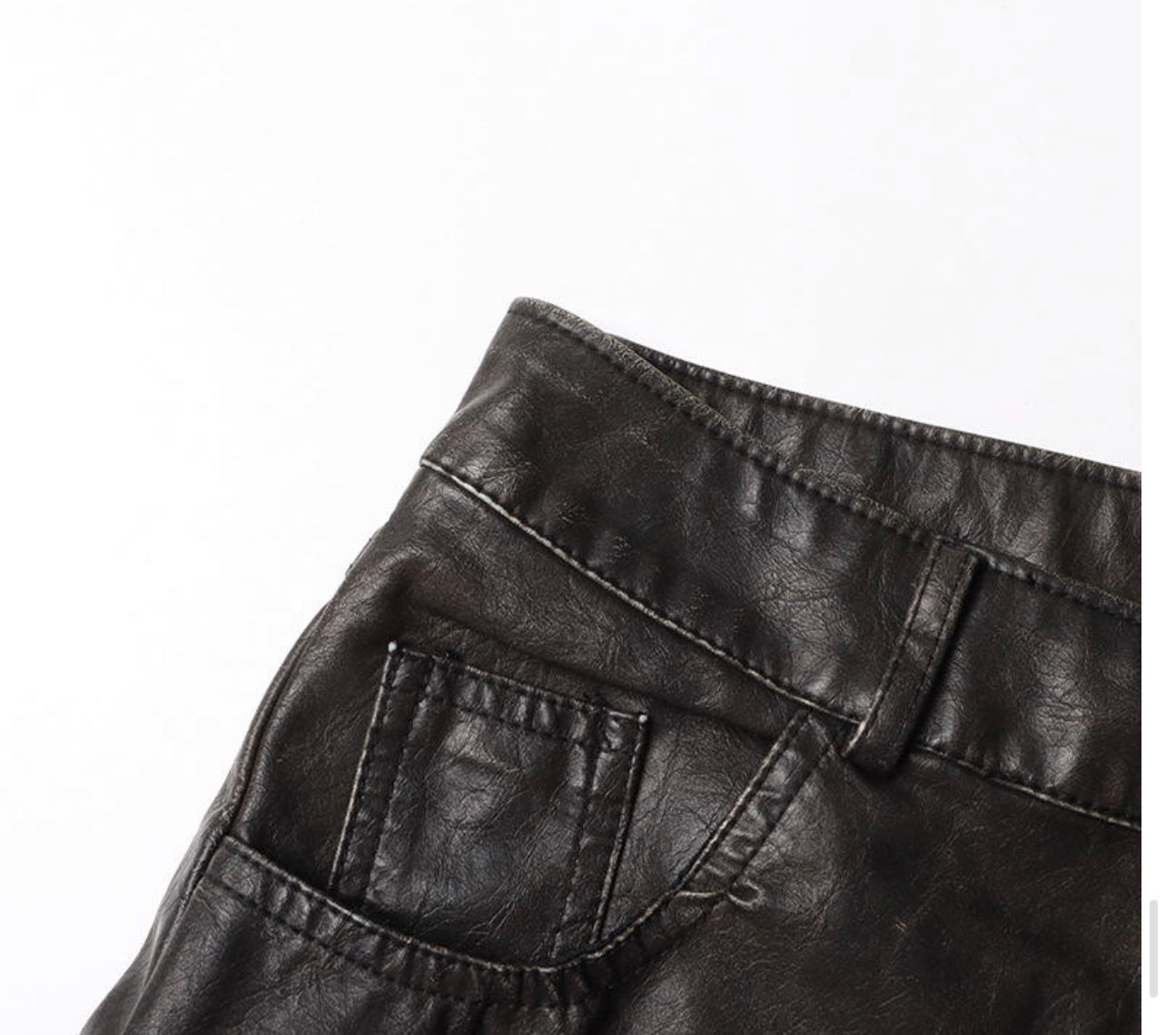 Leather Low Rise Straight Leg Pants | Karen Millen