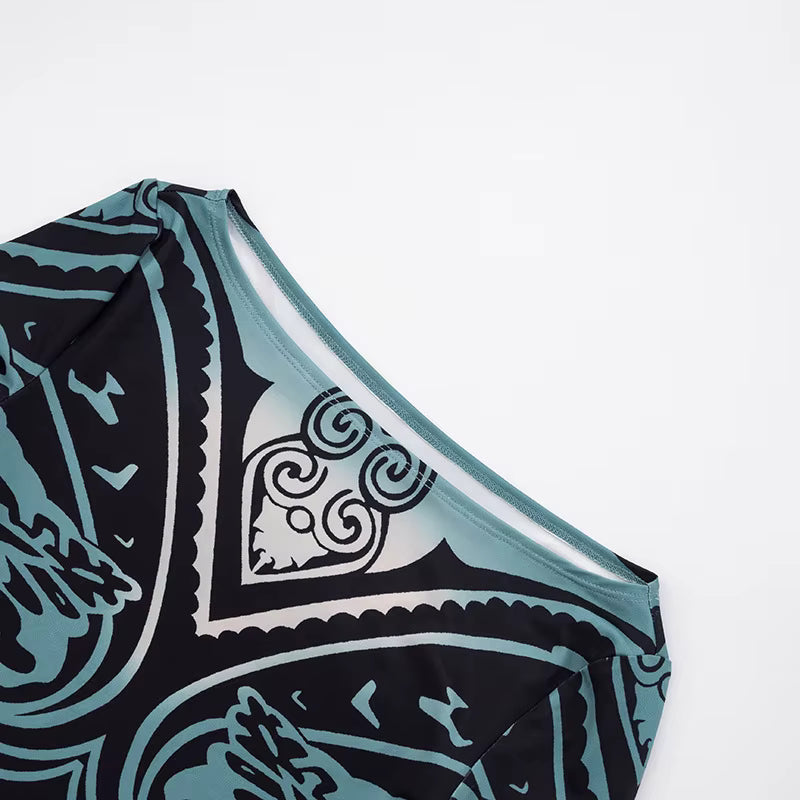 More Than A Night Sheer Print Two Piece Pants Set