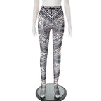 More Than A Night Sheer Print Two Piece Pants Set