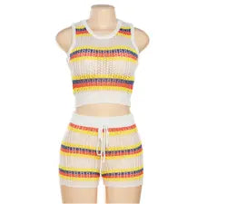 Resort Baddie Crochet Crop Shorts Set