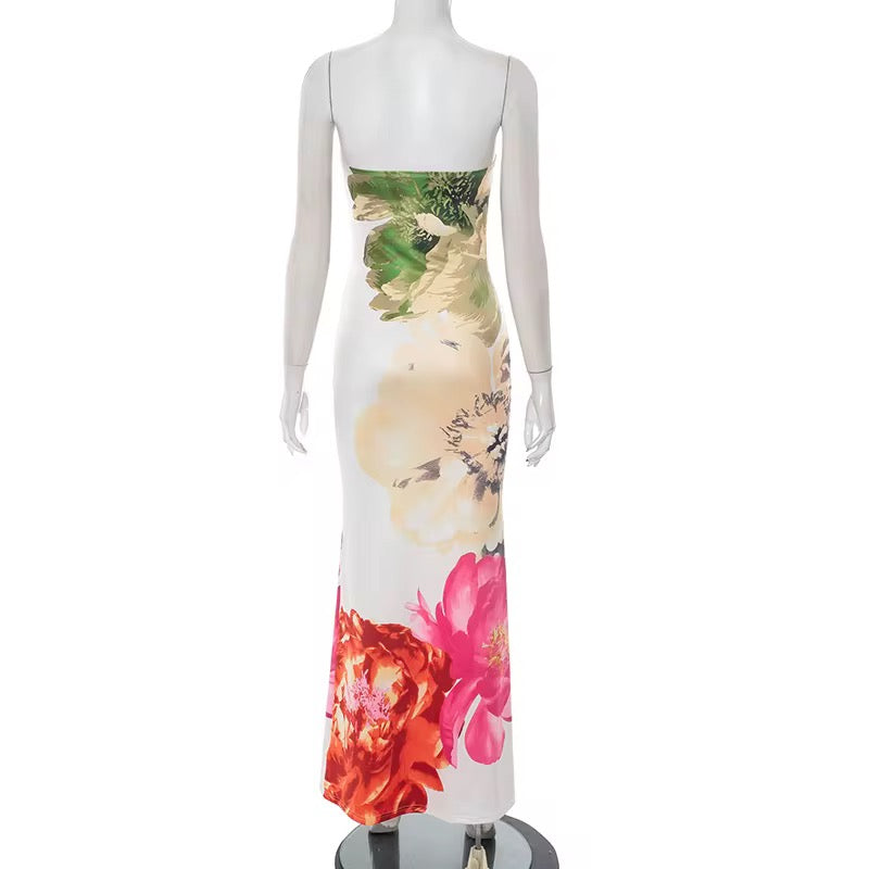 Tropics Fine Floral Tube Dress