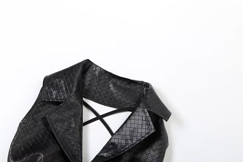 Who You Seeing Tonight Woven Leather Vest Set