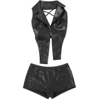 Who You Seeing Tonight Woven Leather Vest Set