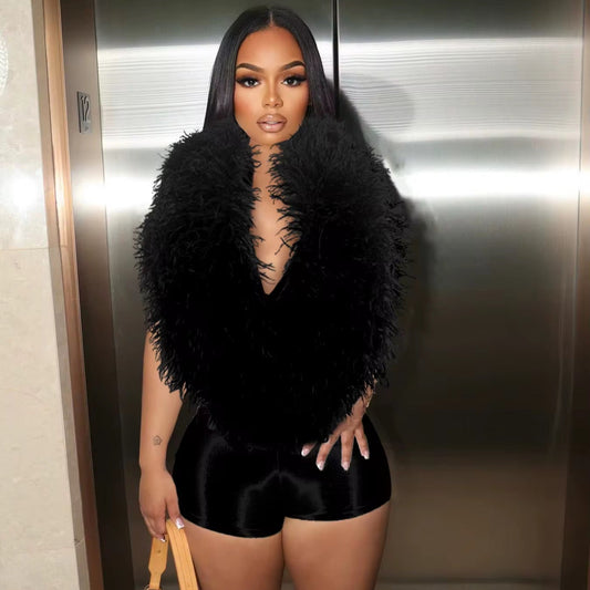 Soft Serve Feather Jumpsuit