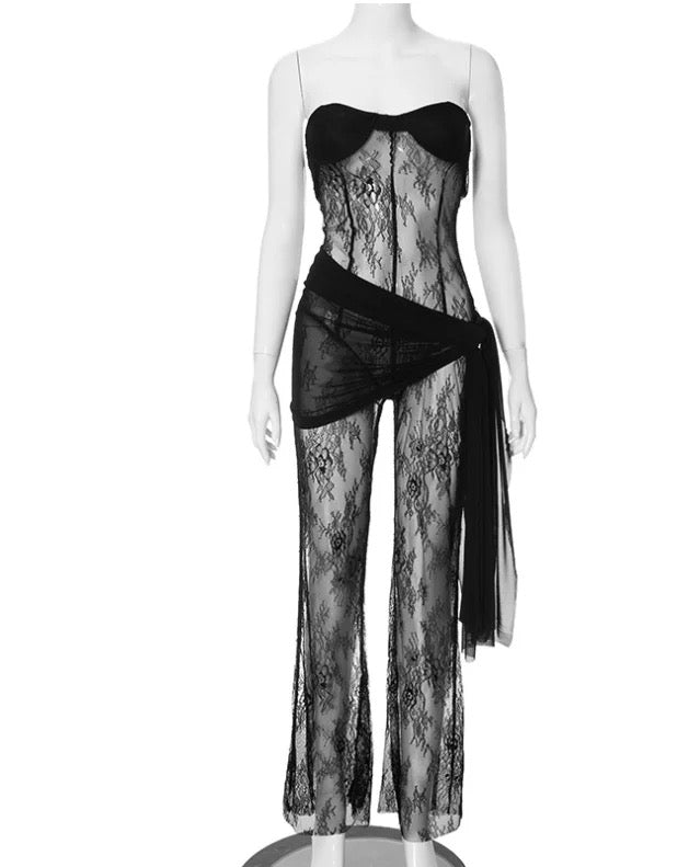 Fine As Can Be Lace Jumpsuit