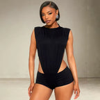Outta Pocket Bodysuit Shorts Set - White