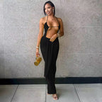 Island Time Halter Jumpsuit – Flowy Resort Vacation Yellow Jumpsuit