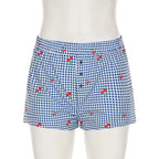 Cherries on Top - Plaid Shorts Set