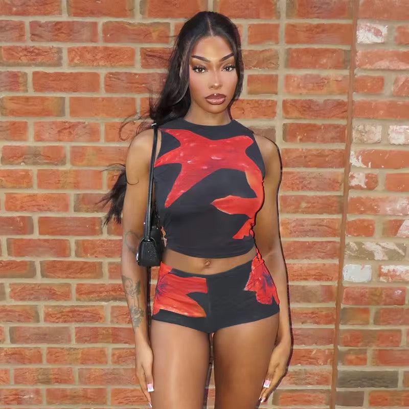 Hibiscus Nights Shorts Set