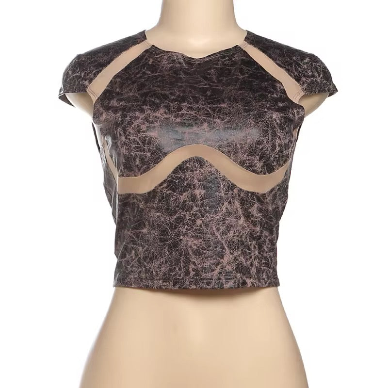 Can’t Hide It Washed Faux Leather Top