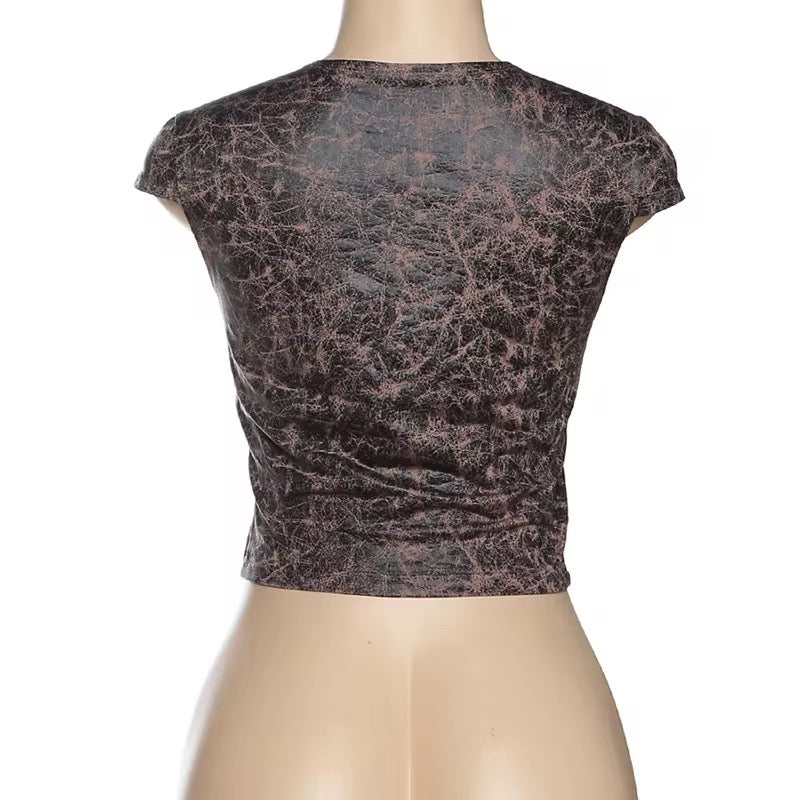 Can’t Hide It Washed Faux Leather Top