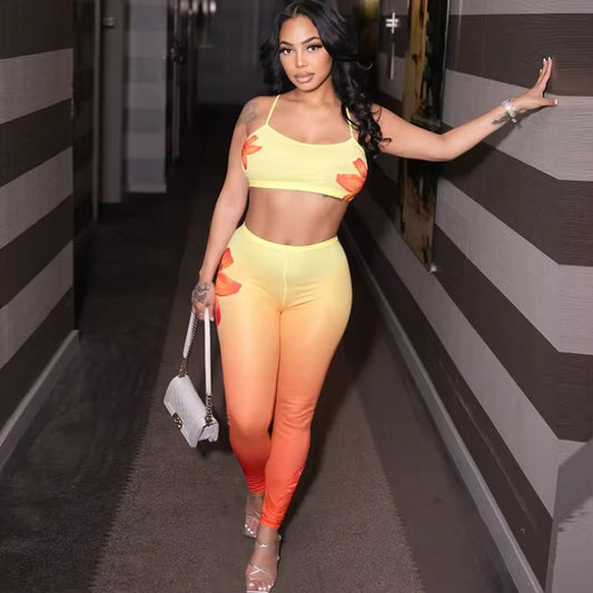 Petal Paradise Set — Floral Bralette & Pants Set