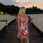 Puccii Print Princess Strap Midi Dress