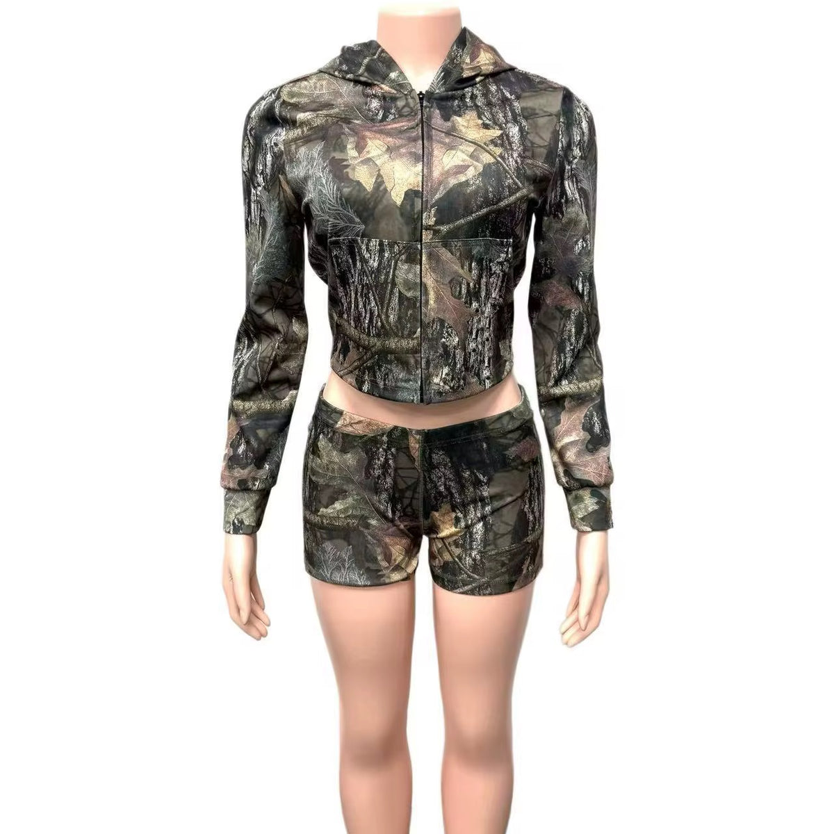 Ready For It Camo Jogger Shorts Set