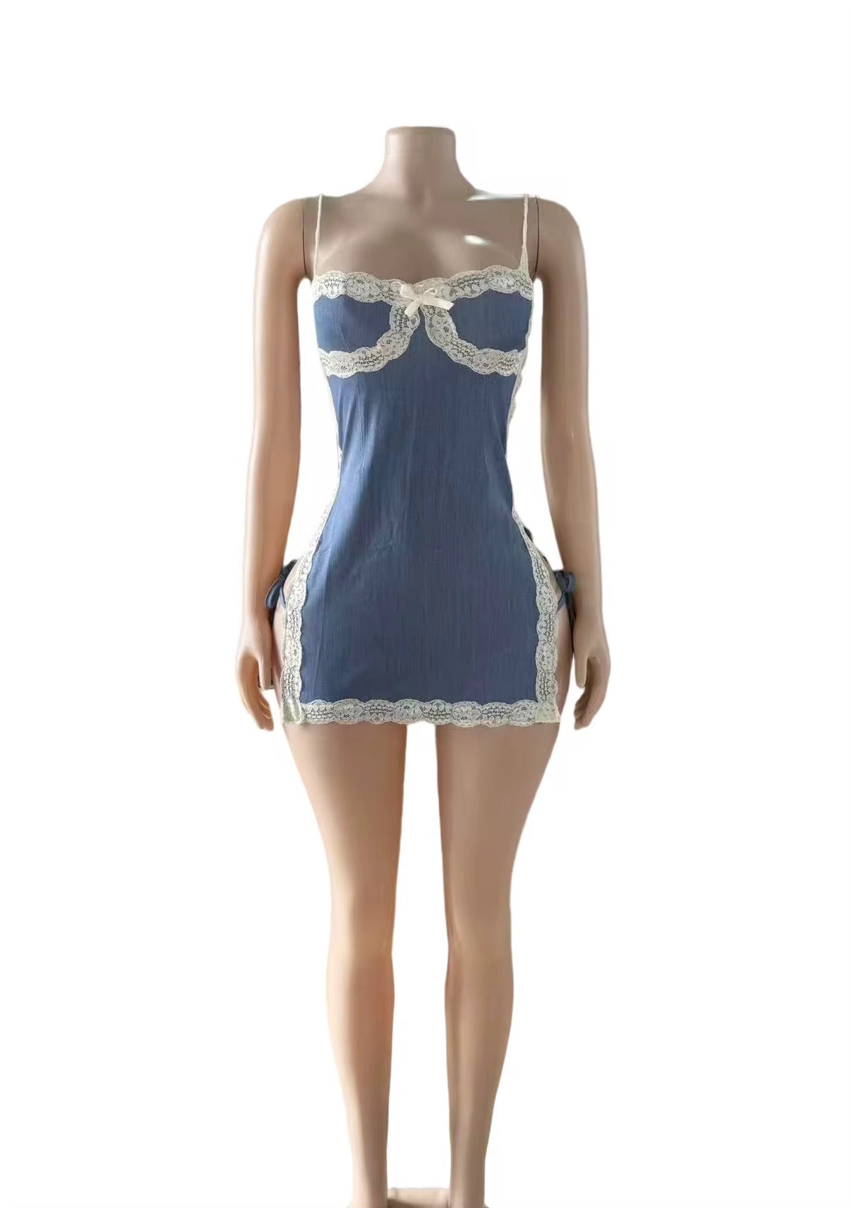 Laced in Denim Obsession Mini Dress