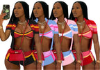 Back Outside 3 Piece Shorts Crop Set