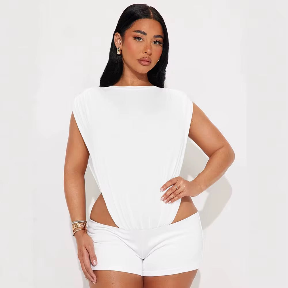 Outta Pocket Bodysuit Black Shorts Set -