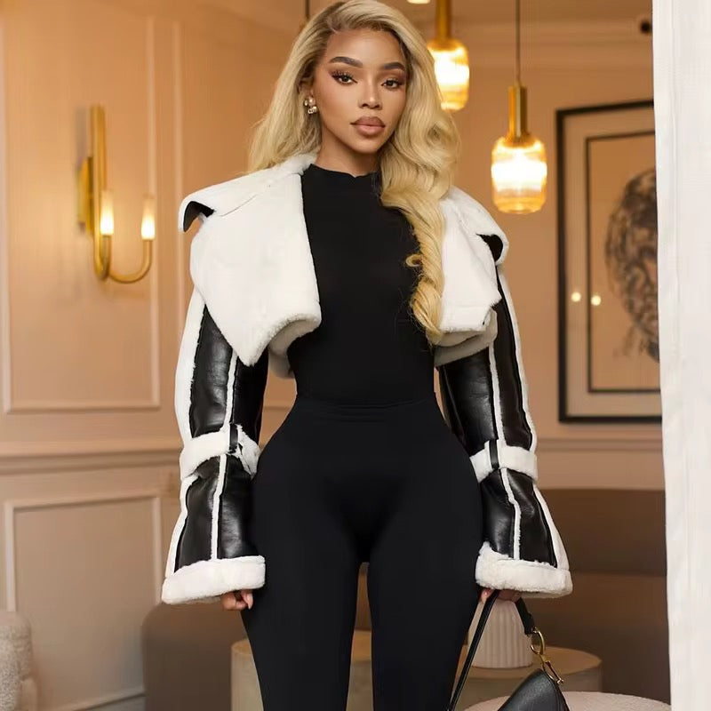 Gianni Fitted Faux Shearling Jacket