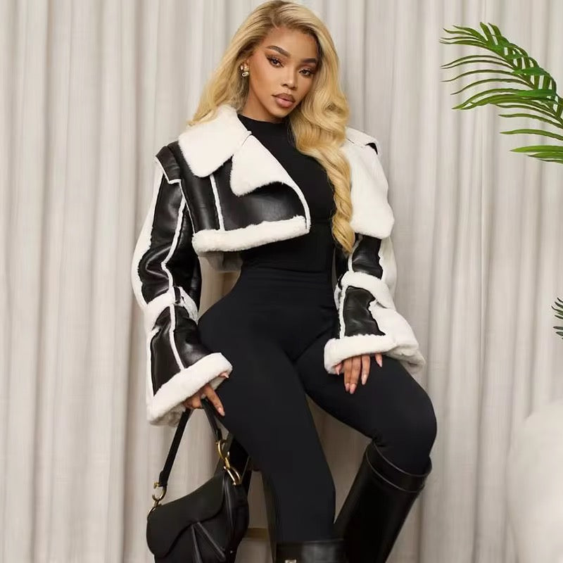 Gianni Fitted Faux Shearling Jacket