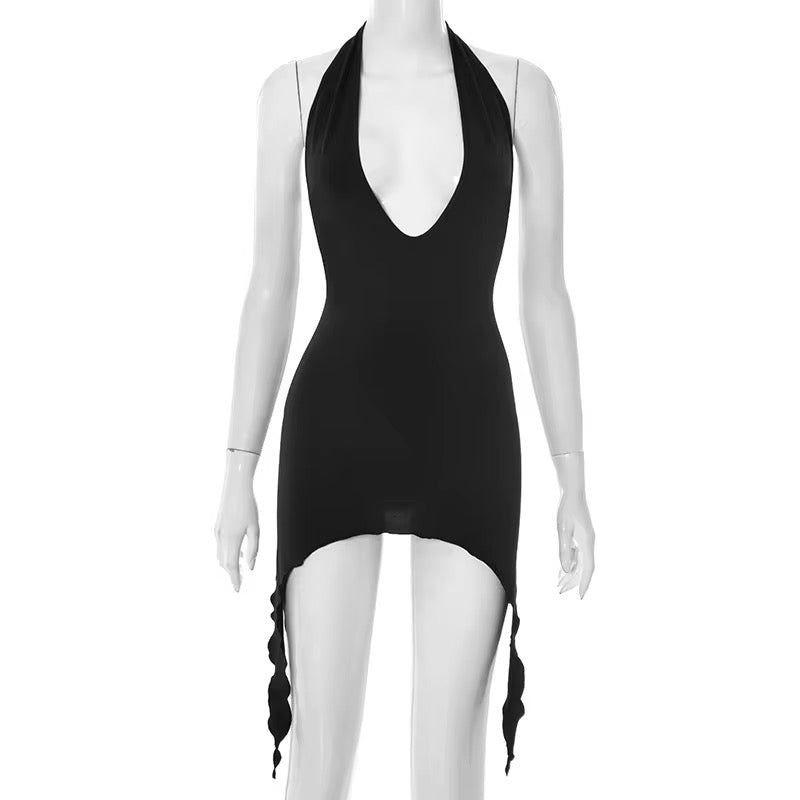 You Should Come Over Mini Plunge Dress
